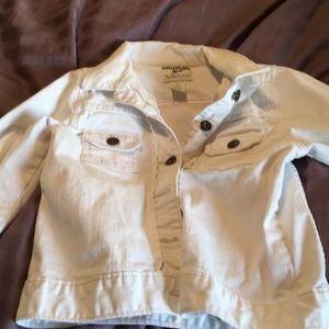 Girls white denim jacket